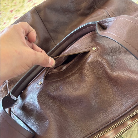 B. Makowsky Chocolate Leather Handbag - Picture 12 of 16